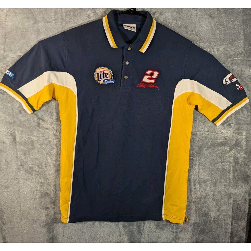 Vintage Chase Authentic Polo Men's Large Rusty Wallace #2 Penske Miller Ford